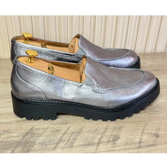Caslon Millany Lug Sole Loafer Pewter Metallic Women’s Size 13M